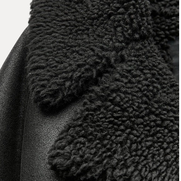 DOUBLE FACED LONG BIKER COAT ZW COLLECTION - Picture 2 of 5